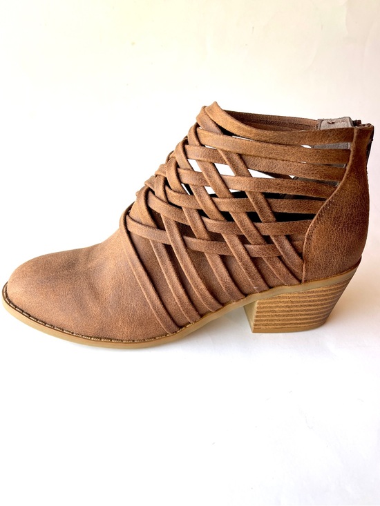 Fergalicious Shoes - Fergalicious by Fergie "Bandana" Woven Caged Ankle Booties - 5.5